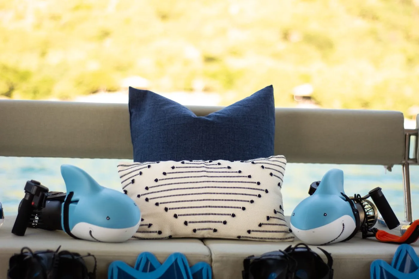 Seabob and snorkeling gear ready on deck